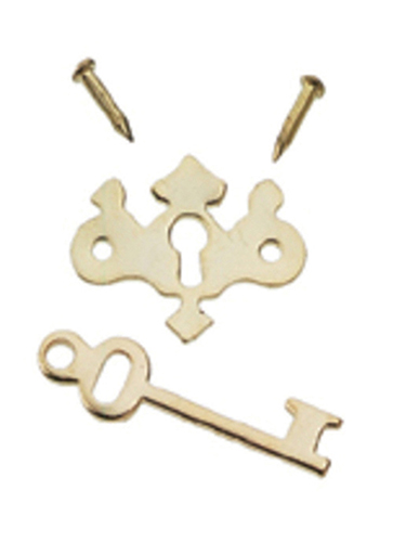Dollhouse Miniature Chippendale Key Plate W/Key/Nail,6